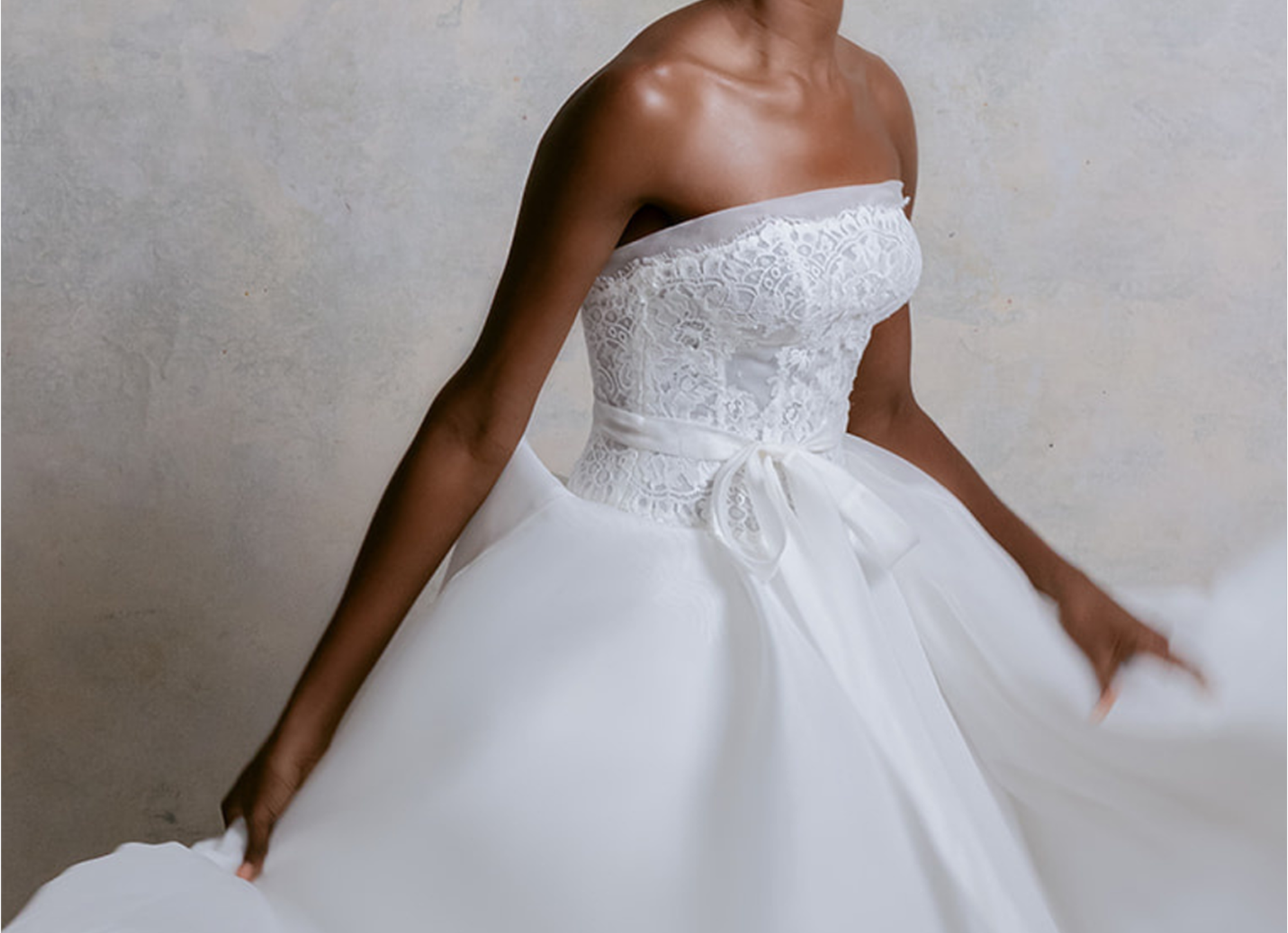 Photo of Model wearing a bridal gown by Mark Ingram