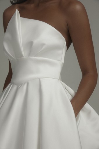 Amsale RHODES | A840 #1 Silk White thumbnail
