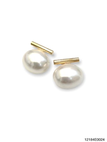 Theia TIERRA BAR PEARL STUD | 12184E0024 #0 WHITE* thumbnail