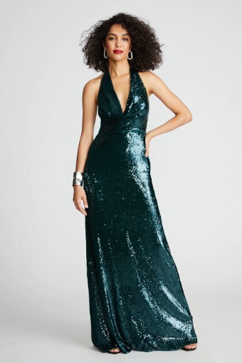 Halston TOVA GOWN | 10110952 #0 Atlantic thumbnail