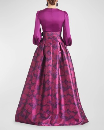 Sachin and Bobi ZOE GOWN | R241G01 #2 Sparkling Grape/Magbloom thumbnail