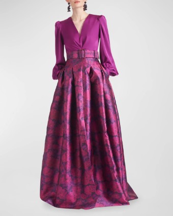 Sachin and Bobi ZOE GOWN | R241G01 #0 Sparkling Grape/Magbloom thumbnail