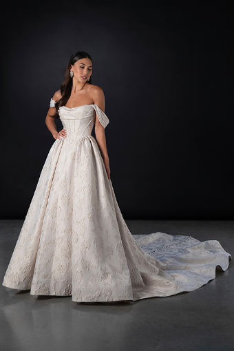 Martina Liana 1823 #2 (IVQ) IVORY ORGANDY JACQUARD thumbnail