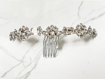 Paris Hat and Veil by Debra Moreland ILIAD COMB #0 Silver thumbnail