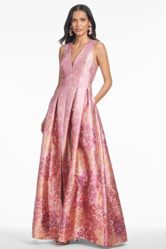 Sachin and Bobi BROOKE GOWN #0 Peach thumbnail