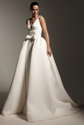 Monique Lhuillier Avalon Overskirt #0 Silk White thumbnail