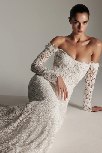 Monique Lhuillier Autry #0 Silk White thumbnail