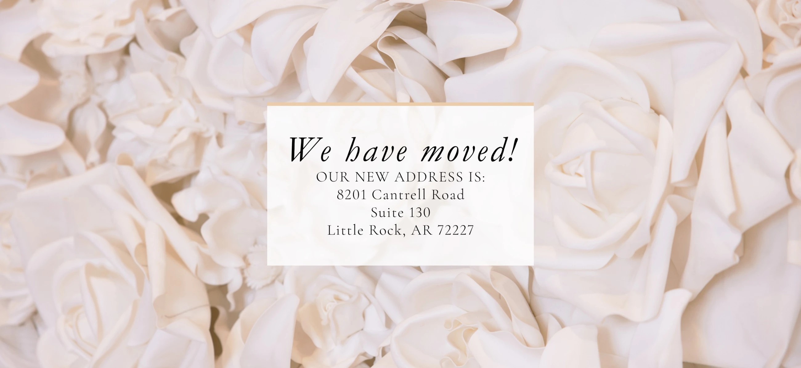 We have moved! banner with the new address Desktop